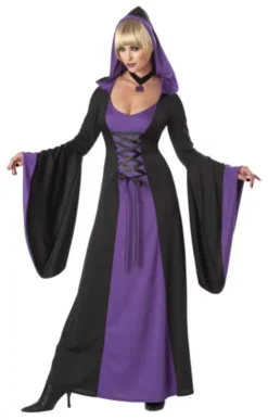 Plus Size Purple Hooded Robe Costume