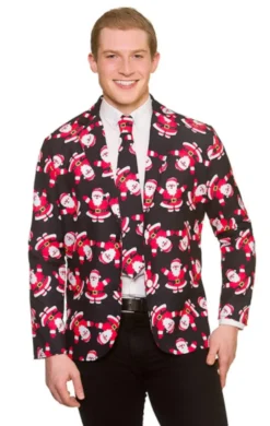 Fun Santa Christmas Jacket & Tie