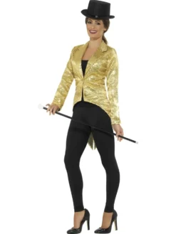 Gold Sequin Tailcoat Jacket Ladies