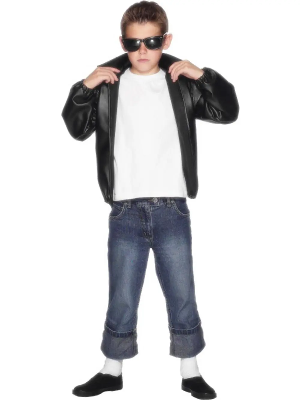 Boys Grease T Birds Leather Look Jacket