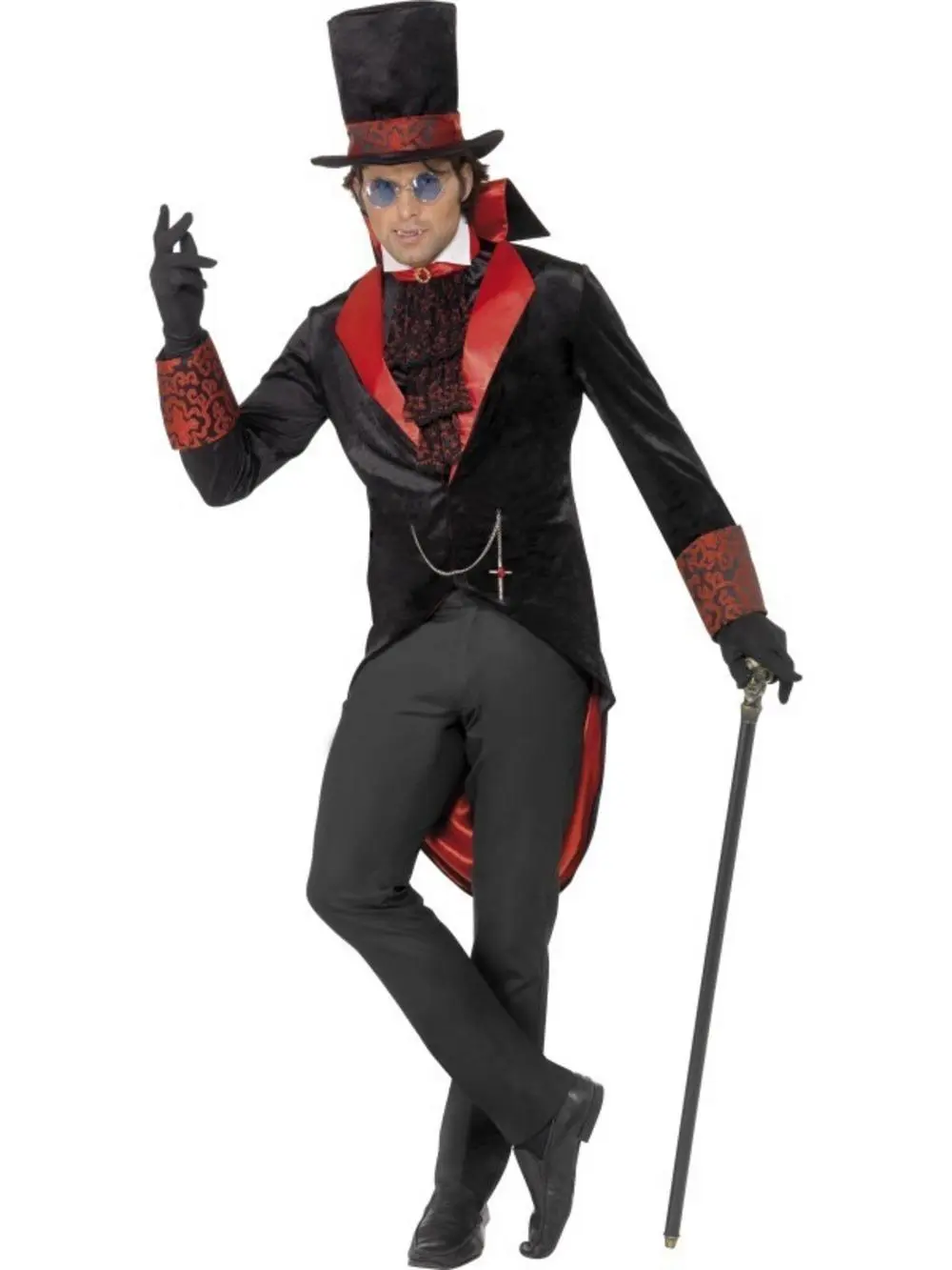 Mens Dracula Vampire Halloween Fancy Dress Costume