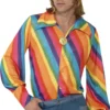1970s Rainbow Colour Shirt Mens Costume Accessory