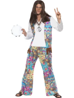 Groovy Hippie Mens Fancy Dress Costume