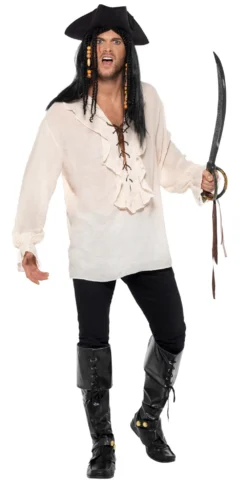 White Pirate Shirt Adults Costume Accessory