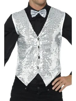Silver Sequin Waistcoat