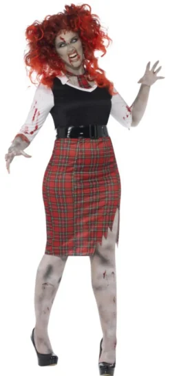Curves Zombie School Girl Ladies Costume
