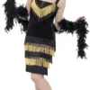 Black And Gold Flapper Girl Teens Costume