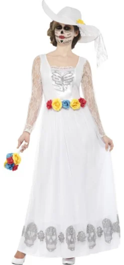 Day Of The Dead Skeleton Bride Ladies Fancy Dress