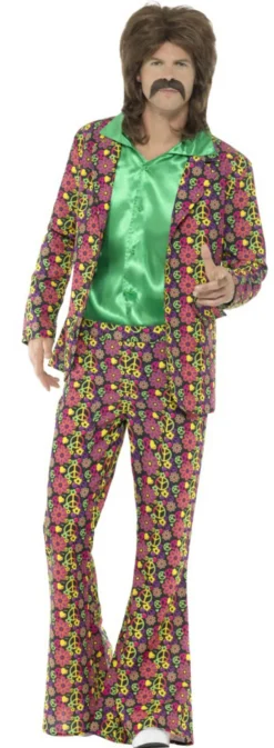60s Psychedelic CND Suit Mens Costume