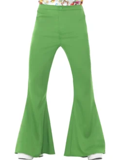Green Flared Trousers Mens