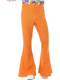 Orange Flared Trousers Mens