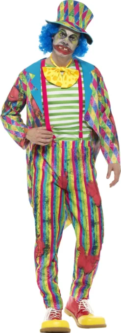Deluxe Mens Patwork Clown Costume
