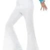 White Flared Trousers Mens