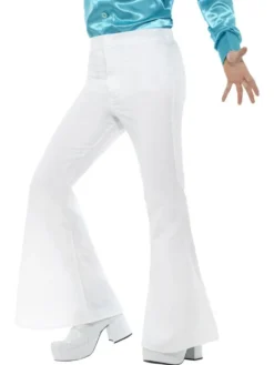 White Flared Trousers Mens