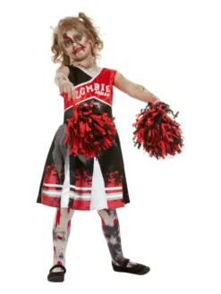 Zombie Cheerleader Girls Fancy Dress Costume