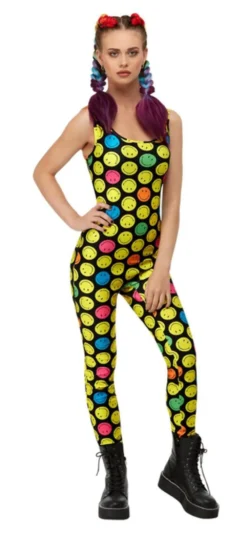 Ladies Smiley Unitard Costume