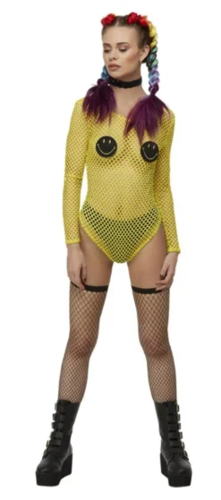 Ladies Smiley Fishnet Bodysuit