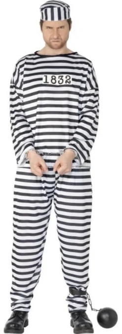 Convict Prisoner Mens Costume