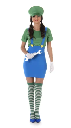 Green Plumber Girl Ladies Costume