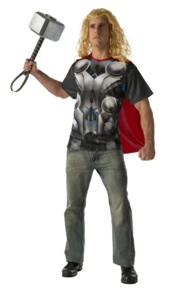 Thor Mens T-Shirt And Cape Costume