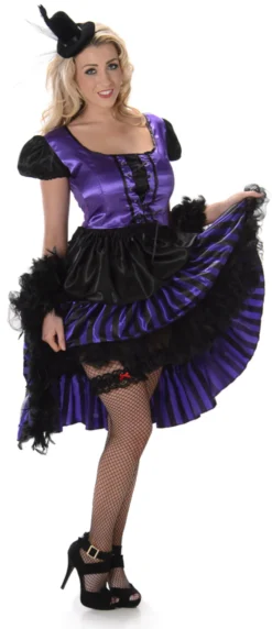 Purple And Black Saloon Girl Ladies Costume