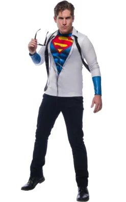 Superman Top With Tie Mens Costume
