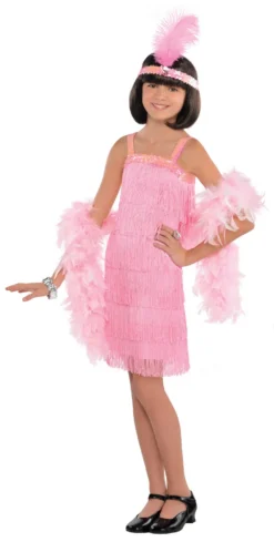Pink Flapper Girls Costume