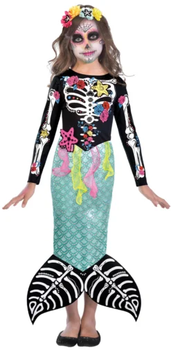 Day Of The Dead Mermaid Girls Costume