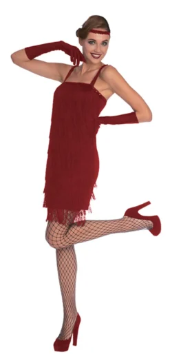 Red Flapper Dress Ladies Costume