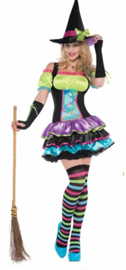 Adults Pop Neon Witch Costume