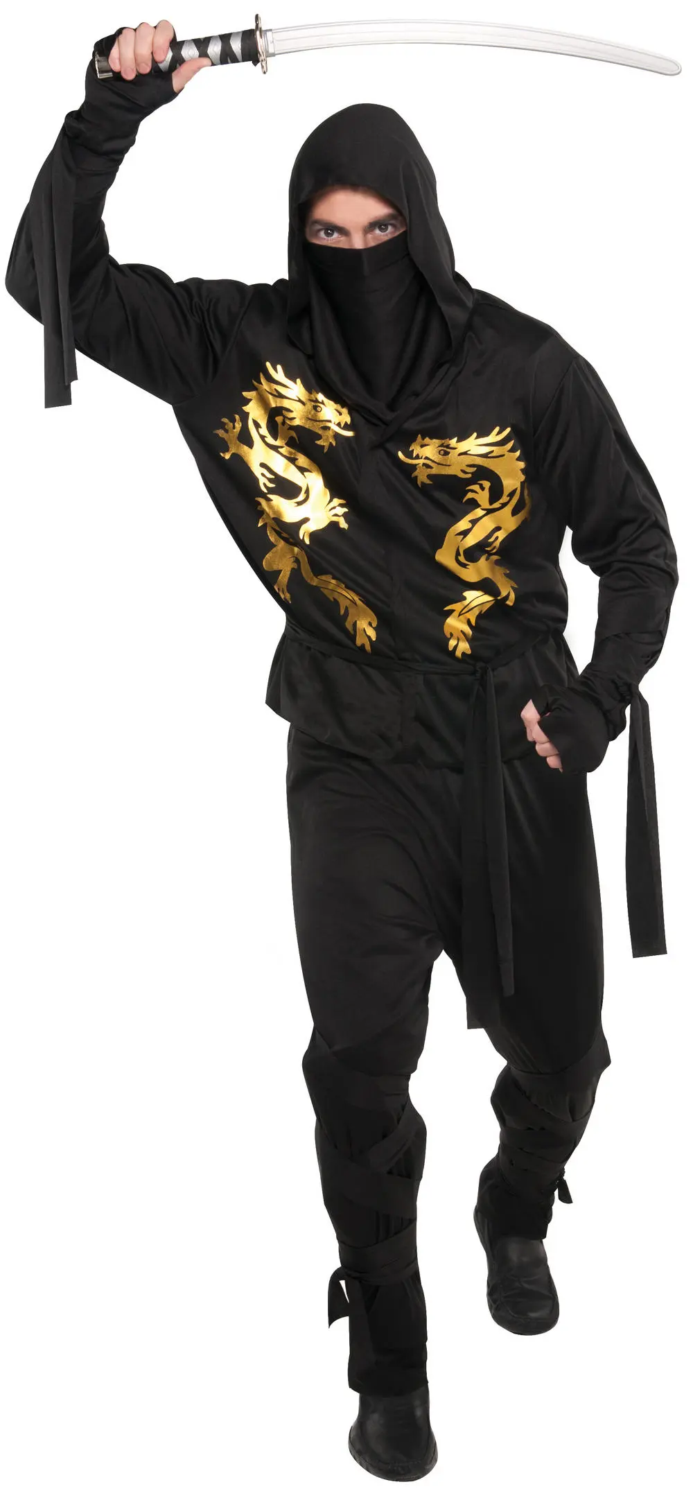 Adults Black Dragon Ninja Costume - Image 2