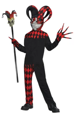 Krazed Jester Clown Boys Costume