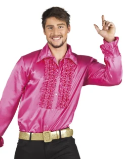 Mens Hot Pink Party Shirt