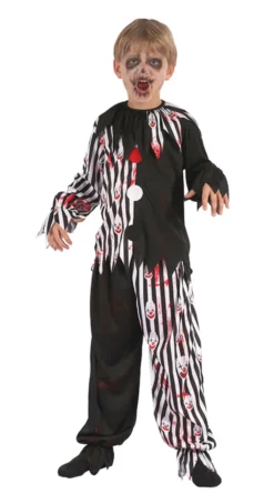 Bloody Harlequin Clown Kids Costume