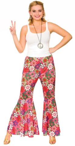 Flower Power Hippie Ladies Trousers