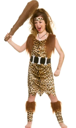 Stone Age Cave Girl Kids Costume