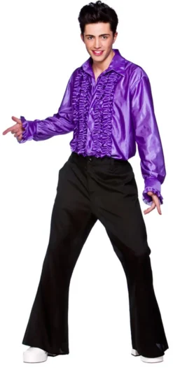 Adult Purple Disco Ruffle Shirt