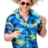 Hawaiian Blue Palm Trees Shirt Costume