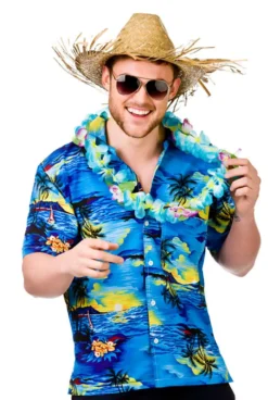 Hawaiian Blue Palm Trees Shirt Costume