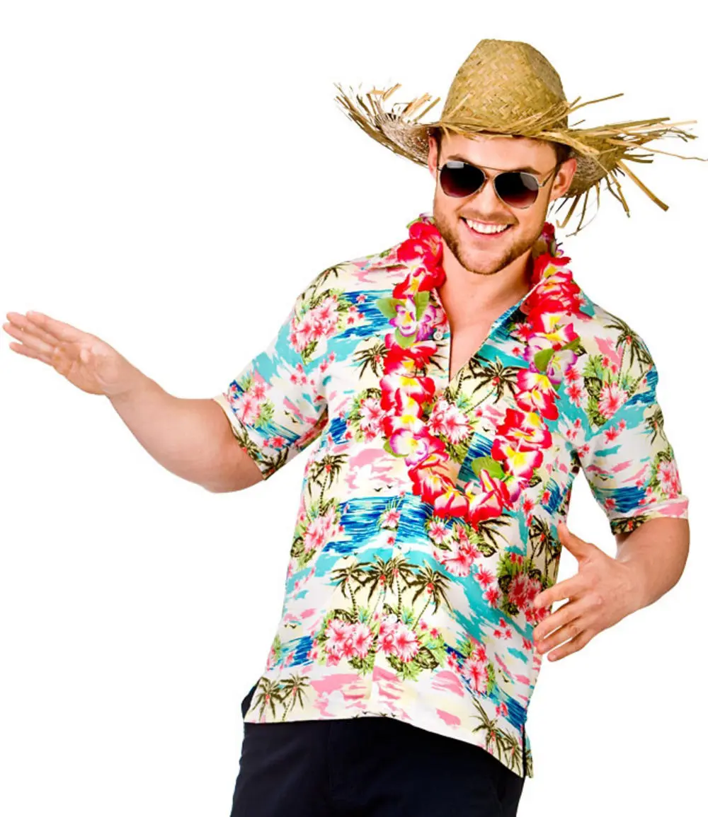 Hawaiian Pink Palm Trees Shirt Costume