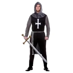 Mens Medieval Black Knight Costume