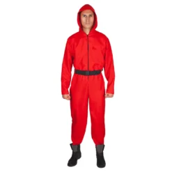 Mens Red Hooded Jumpsuit Costume