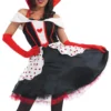 Queen Of Hearts Knee Length Dress Costume