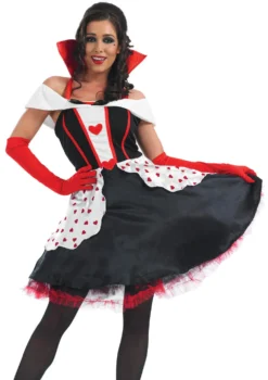 Queen Of Hearts Knee Length Dress Costume