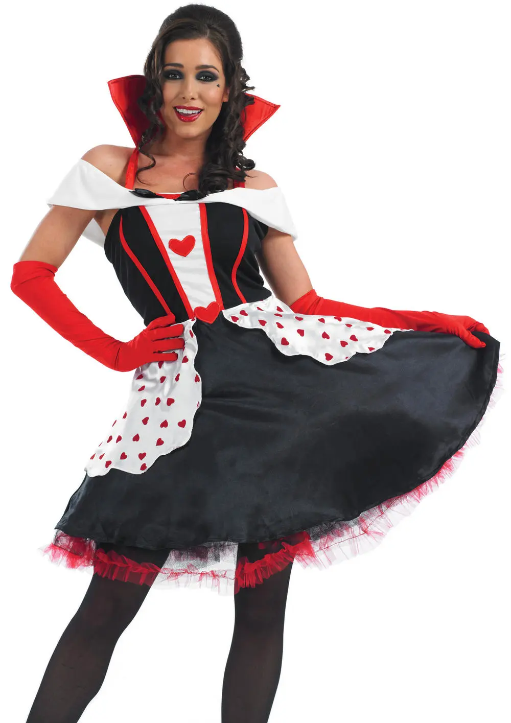Queen Of Hearts Knee Length Dress Costume