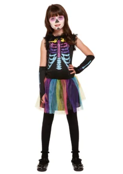 Multicolour Skeleton Kids Costume