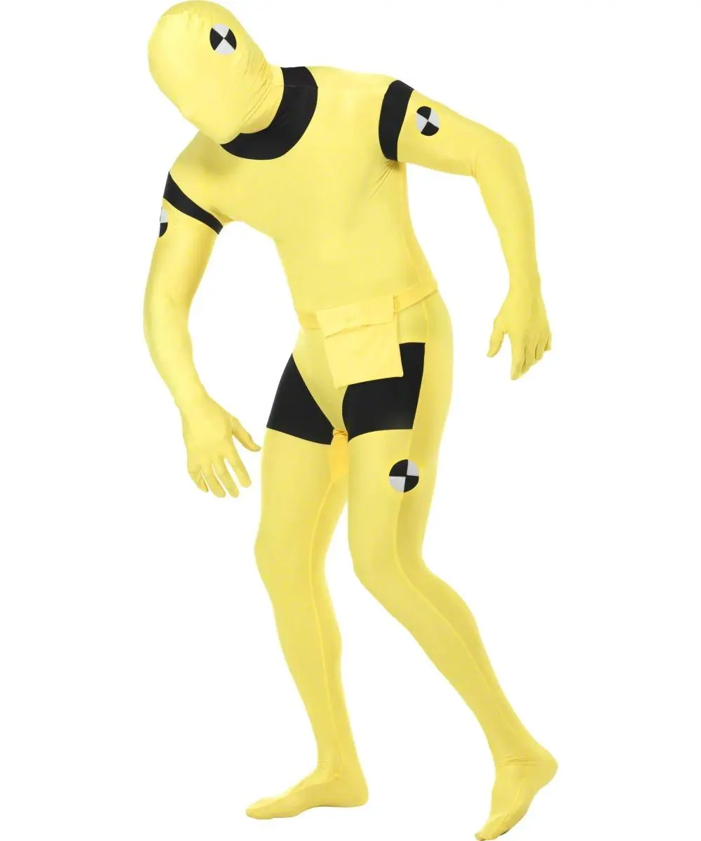 Yellow Crash Dummy Second Skin Suit Costume