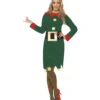 Ladies Elf Dress Christmas Fancy Dress Costume
