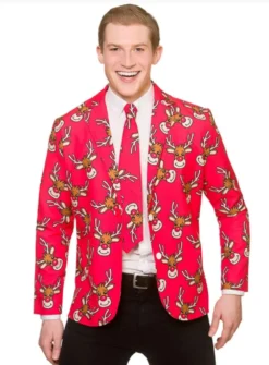 Fun Reindeer Christmas Jacket & Tie