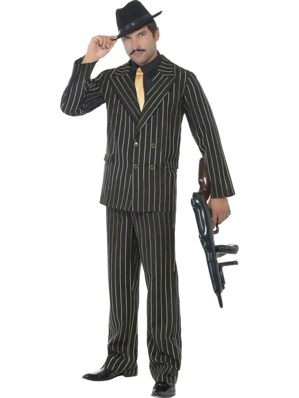 Gold Pinstripe Gangster Suit Costume